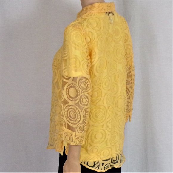 C.L.O.T.H.E.S. size S yellow long-sleeve blouse - Picture 8 of 13